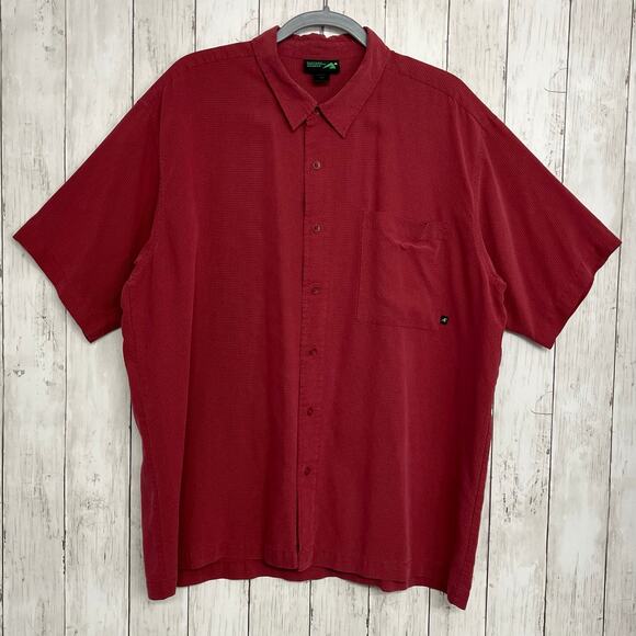 Eastern Mountain Sports Red Check Short Sleeve Lightweight Button Down Shirt - Picture 1 of 7